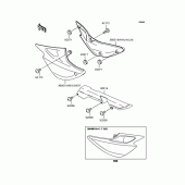Схема вузла: Задні бічні обтічники & Захист ланцюга для Kawasaki ZR250 Balius-II