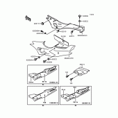 Схема узла: Задние боковые обтекатели & Защита цепи (ZXR400-L4/L4A) для Kawasaki ZX400 ZXR400