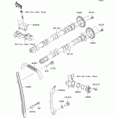 Схема узла: Распредвал & Цепь ГРМ & Натяжитель для Kawasaki ZR1000 Z1000