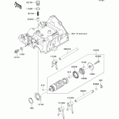 Схема узла: Gear change drum/shift fork(s) для Kawasaki EX250 Ninja 250R