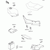 Схема вузла: Інформаційні наклейки для Kawasaki ZX600 ZZ-R600