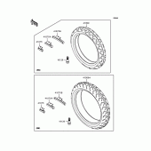Схема вузла: Колеса (Шини) для Kawasaki ZR400 ZRX-II