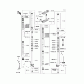 Схема узла: Передняя вилка(1/2) для Kawasaki KX450 KX450F