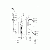 Схема вузла: Задній гальмівний циліндр для Kawasaki KX100