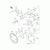 Схема узла: Задний тормоз для Kawasaki KX450 KX450F