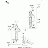 Схема узла: Подвеска/задний амортизатор для Kawasaki ZR1200 ZRX1200