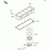 Схема вузла: Циліндр & Поршень для Kawasaki ZX1200 Ninja ZX-12R