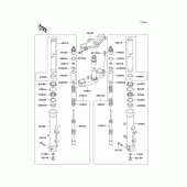 Схема вузла: Вилка передньої осі (J7f/j8f) для Kawasaki ZX600 Ninja ZX-6