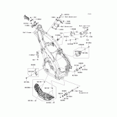 Схема узла: Крепление двигателя для Kawasaki KX250/ KX252 KX250F