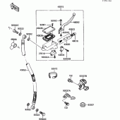 Схема вузла: Передній гальмівний циліндр Kawasaki EX500 GPZ500