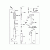 Схема узла: Передняя вилка(1/2) для Kawasaki KL650 KL650 Tengal