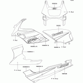 Схема вузла: Decals(red) для Kawasaki EX500 EX500