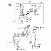Схема узла: Передний тормозной цилиндр для Kawasaki BJ250