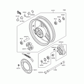 Схема вузла: Заднє колесо & Привідний ланцюг для Kawasaki ZR400 Zephyr X