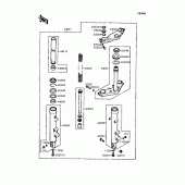 Схема вузла: Вилка передньої осі для Kawasaki EX400 GPZ400S