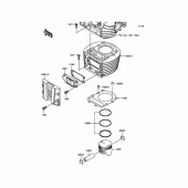 Схема узла: Цилиндр/Поршень для Kawasaki BJ250