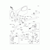Схема узла: Руль & Пульт управления рулевой для Kawasaki EJ800 W800
