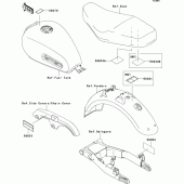 Схема вузла: Інформаційні наклейки для Kawasaki EJ800 W800