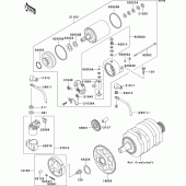 Схема узла: Starter motor для Kawasaki EX250 ZZR250