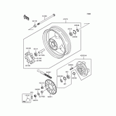Схема вузла: Заднє колесо & Привідний ланцюг для Kawasaki ZX750 Ninja ZX-7R