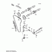 Схема вузла: Розподільний вал & Ланцюг ГРМ & Натягувач для Kawasaki ZX600 Ninja 600R