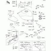 Схема узла: Топливный бак(1/2)(zx400-l3) для Kawasaki ZX400 ZXR400