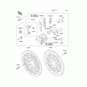 Схема вузла: Переднє гальмо для Kawasaki ZR750 ZR-7