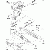 Схема узла: Задний рычаг (Маятник) для Kawasaki ZR750 Z750R ABS
