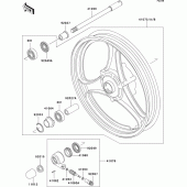Схема вузла: Ступиця переднього колеса для Kawasaki EL250 Eliminator 250