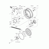 Схема узла: Заднее колесо & Приводная цепь для Kawasaki VN1700 Vulcan 1700 Classic