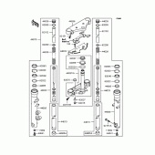 Схема вузла: Вилка передньої осі для Kawasaki VN250 Eliminator 250V