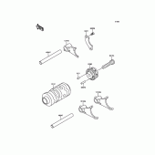 Схема вузла: Gear Change Drum/Shift Fork(s) для Kawasaki KX65