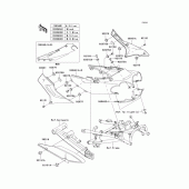 Схема узла: Задние боковые обтекатели & Защита цепи для Kawasaki ZX1200 ZZR1200
