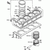 Схема узла: Цилиндр & Поршень для Kawasaki ZX900 GPZ900R