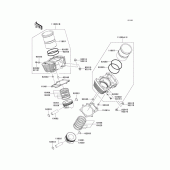 Схема вузла: Циліндр & Поршень для Kawasaki VN1600 Vulcan 1600 Classic