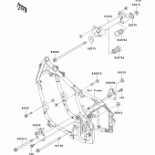 Схема вузла: Кріплення двигуна для Kawasaki VN800 Vulcan 800 Classic