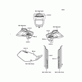 Схема вузла: Наклейки (білий; KLX250-J5) для Kawasaki KLX250 D-Tracker