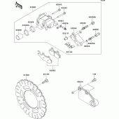 Схема узла: Задний тормоз для Kawasaki EX250 Ninja 250R