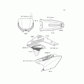 Схема узла: Наклейки для Kawasaki KX250/ KX252 KX250F