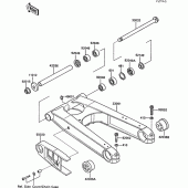 Схема узла: Задний рычаг (Маятник) для Kawasaki ZX1000 ZX-10