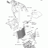 Схема узла: Радиатор для Kawasaki ZX600 Ninja ZX-6R