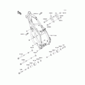 Схема узла: Крепление двигателя для Kawasaki KX250/ KX252 KX250