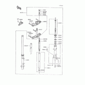 Схема вузла: Вилка передньої осі для Kawasaki VN750 Vulcan 750