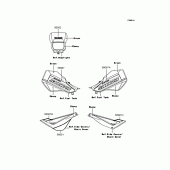 Схема узла: Наклейки (Зеленый\Эбони) для Kawasaki KL250 KL250 Super Sherpa
