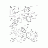 Схема вузла: Left engine cover(s) для Kawasaki VN1500 Vulcan 1500 Mean Streak