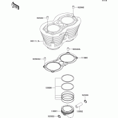 Схема узла: Цилиндр & Поршень для Kawasaki EJ800 W800