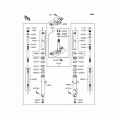 Схема узла: Вилка передней оси для Kawasaki BJ250 250TR