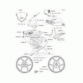 Схема узла: Наклейки (Эбони KAFA) для Kawasaki EX250 Ninja 250R