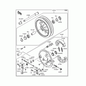 Схема узла: Ступица переднего колеса для Kawasaki BJ250 Estrella Custom