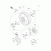 Схема узла: Ступица заднего колеса для Kawasaki ZX750 Ninja ZX-7